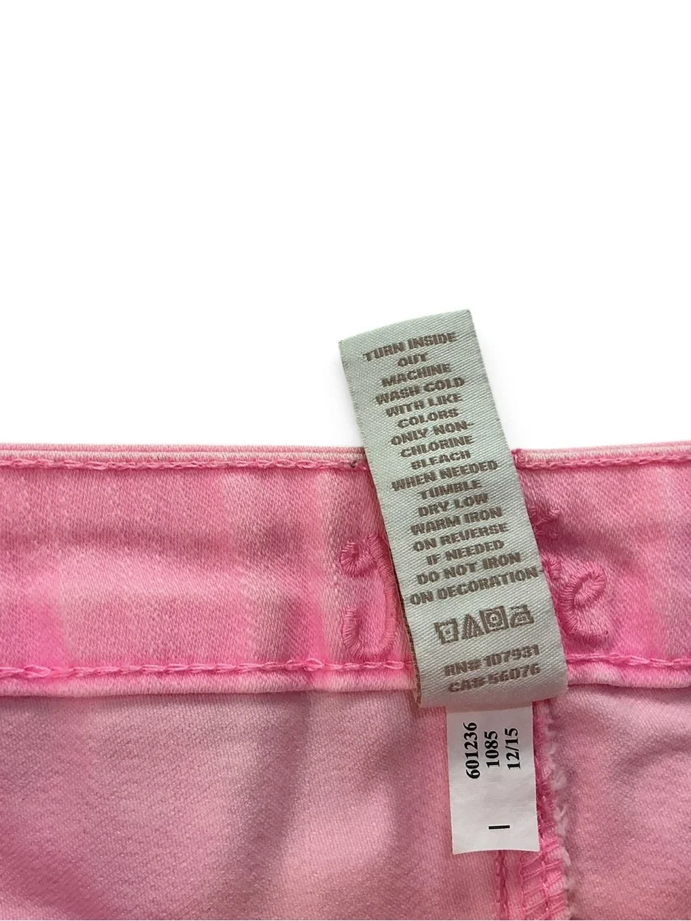 Girls Justice Stretch Denim Twill 5 pocket Low Rise Shorts in Barbie Pink-Sz14.5